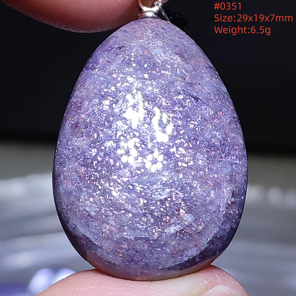 Blue Iolite Dichroite Pendant Necklace, Star Light Heart Drop