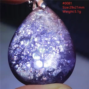 Blue Iolite Dichroite Pendant Necklace, Star Light Heart Drop - Image 1