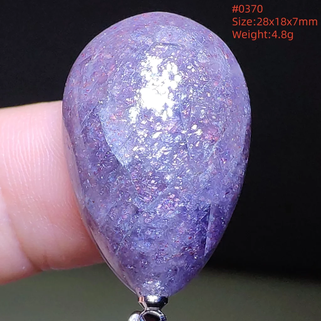 Blue Iolite Dichroite Pendant Necklace, Star Light Heart Drop