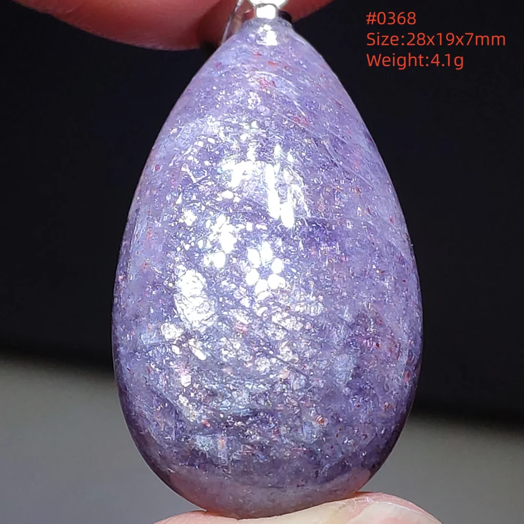 Blue Iolite Dichroite Pendant Necklace, Star Light Heart Drop