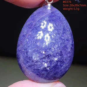 Blue Iolite Dichroite Pendant Necklace, Star Light Heart Drop - Image 62