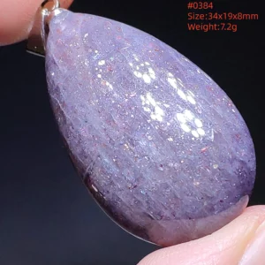 Blue Iolite Dichroite Pendant Necklace, Star Light Heart Drop - Image 71