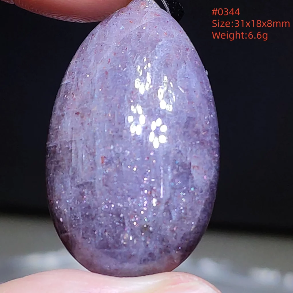 Blue Iolite Dichroite Pendant Necklace, Star Light Heart Drop