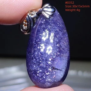 Blue Iolite Dichroite Pendant Necklace, Star Light Heart Drop - Image 31