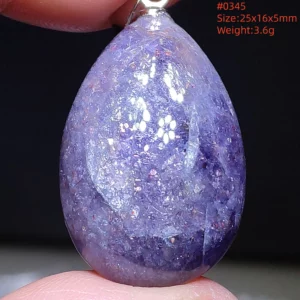 Blue Iolite Dichroite Pendant Necklace, Star Light Heart Drop - Image 24