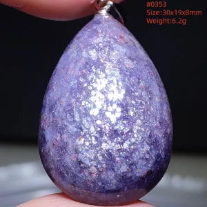 Blue Iolite Dichroite Pendant Necklace, Star Light Heart Drop - Image 32