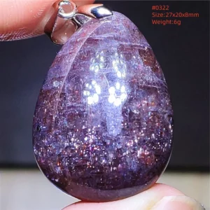 Blue Iolite Dichroite Pendant Necklace, Star Light Heart Drop - Image 11