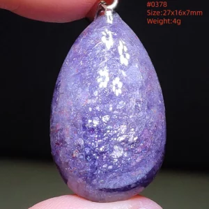 Blue Iolite Dichroite Pendant Necklace, Star Light Heart Drop - Image 64