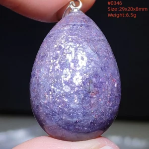 Blue Iolite Dichroite Pendant Necklace, Star Light Heart Drop - Image 25