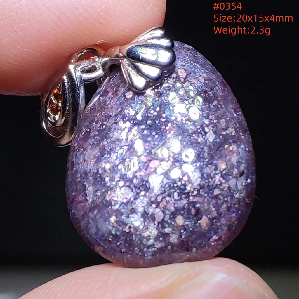 Blue Iolite Dichroite Pendant Necklace, Star Light Heart Drop