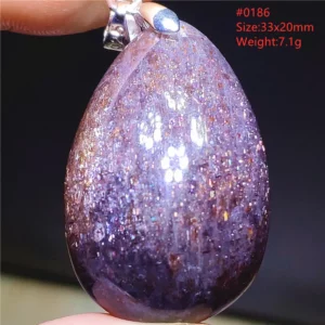 Blue Iolite Dichroite Pendant Necklace, Star Light Heart Drop - Image 54