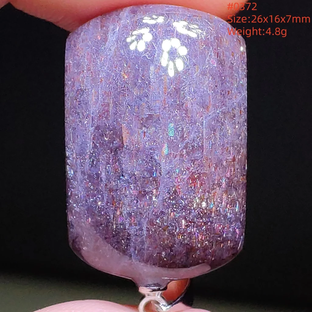 Blue Iolite Dichroite Pendant Necklace, Star Light Heart Drop