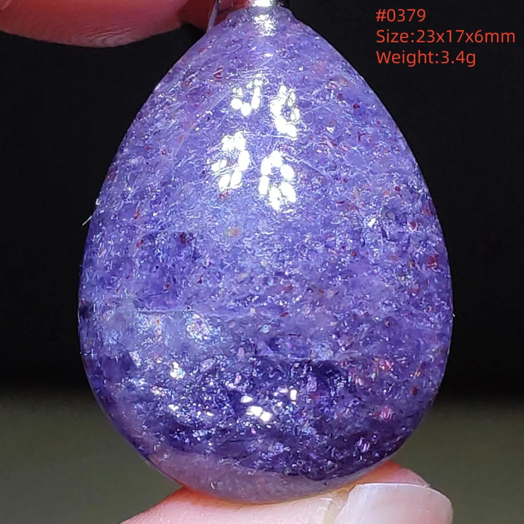 Blue Iolite Dichroite Pendant Necklace, Star Light Heart Drop