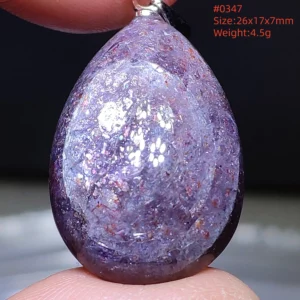 Blue Iolite Dichroite Pendant Necklace, Star Light Heart Drop - Image 26
