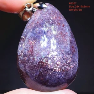 Blue Iolite Dichroite Pendant Necklace, Star Light Heart Drop - Image 7