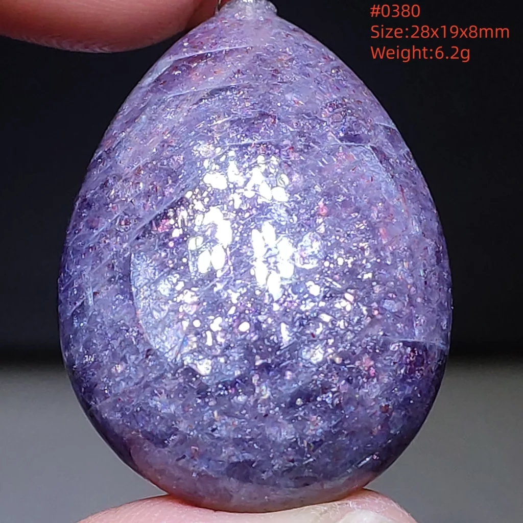 Blue Iolite Dichroite Pendant Necklace, Star Light Heart Drop