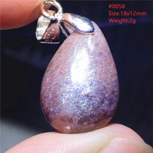 Blue Iolite Dichroite Pendant Necklace, Star Light Heart Drop - Image 18