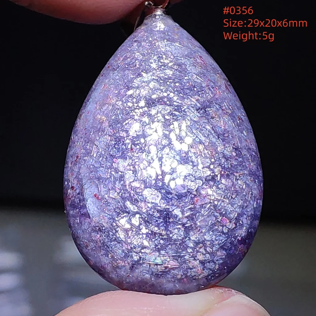 Blue Iolite Dichroite Pendant Necklace, Star Light Heart Drop