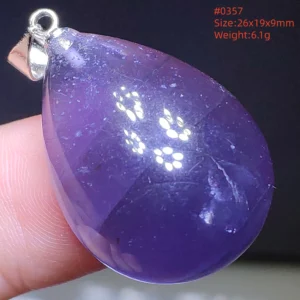 Blue Iolite Dichroite Pendant Necklace, Star Light Heart Drop - Image 38