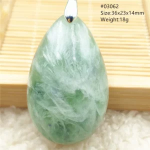 Natural Blue-Green Fluorite Water Drop Pendant Necklace - Image 68