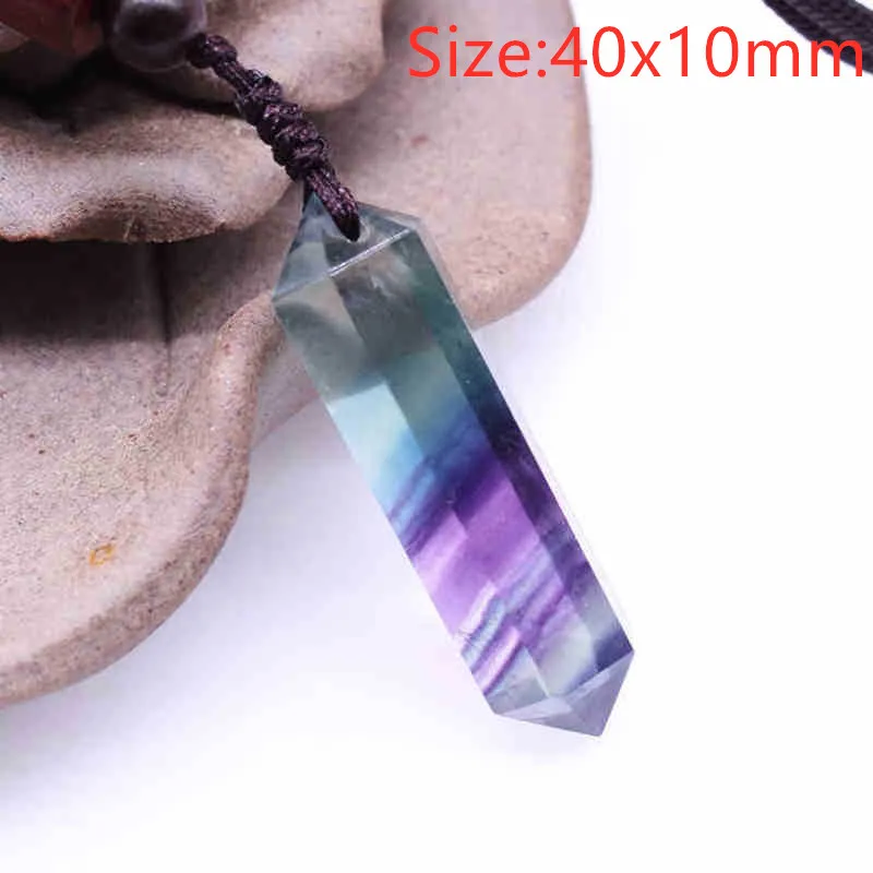Natural Blue-Green Fluorite Water Drop Pendant Necklace