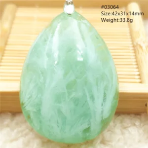 Natural Blue-Green Fluorite Water Drop Pendant Necklace - Image 69