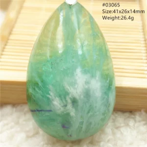 Natural Blue-Green Fluorite Water Drop Pendant Necklace - Image 70