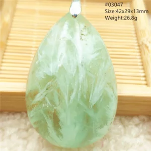 Natural Blue-Green Fluorite Water Drop Pendant Necklace - Image 54