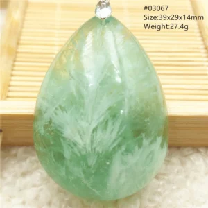 Natural Blue-Green Fluorite Water Drop Pendant Necklace - Image 71