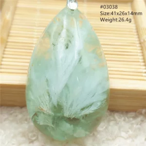 Natural Blue-Green Fluorite Water Drop Pendant Necklace - Image 64