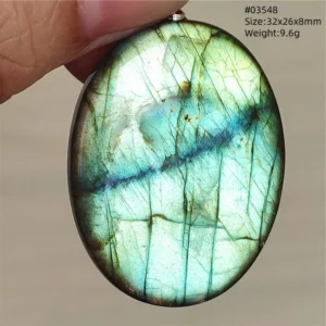 Natural Blue Labradorite Bead Pendant Necklace - Image 51