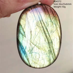 Natural Blue Labradorite Bead Pendant Necklace - Image 21