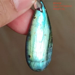 Natural Blue Labradorite Bead Pendant Necklace - Image 60