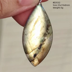 Natural Blue Labradorite Bead Necklace, AAAAA - Image 35