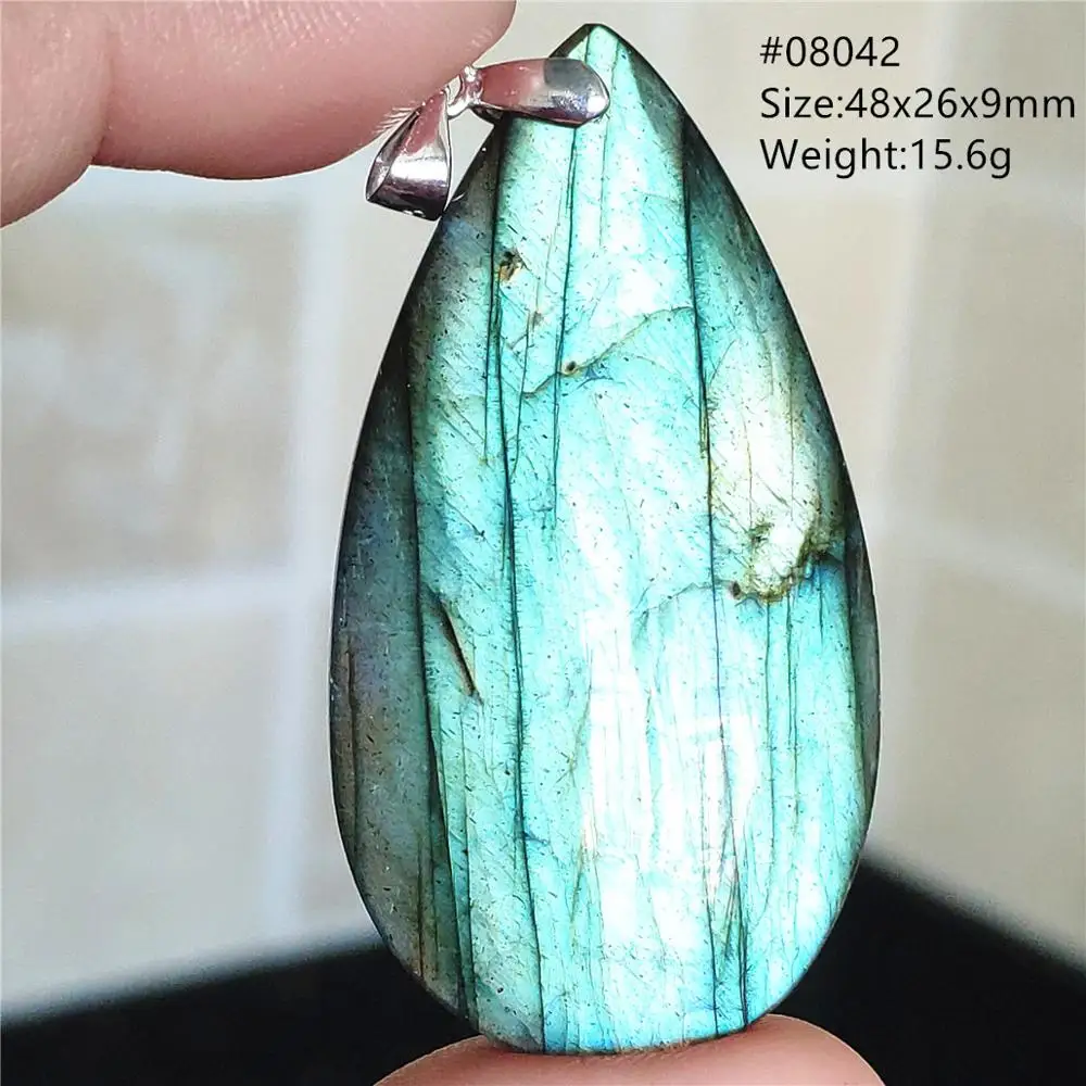 Natural Blue Labradorite Bead Necklace, AAAAA