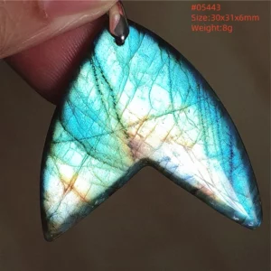 Natural Blue Labradorite Bead Pendant Necklace - Image 66