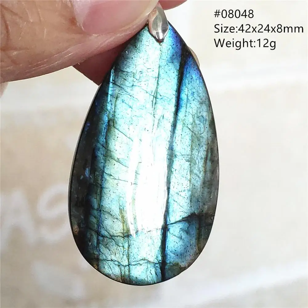 Natural Blue Labradorite Bead Necklace, AAAAA