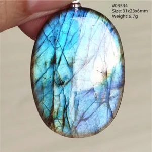 Natural Blue Labradorite Bead Necklace, AAAAA - Image 39