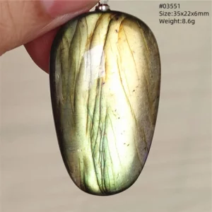 Natural Blue Labradorite Bead Pendant Necklace - Image 49