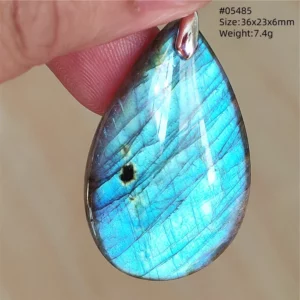 Natural Blue Labradorite Bead Pendant Necklace - Image 62