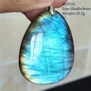 Natural Blue Labradorite Bead Necklace, AAAAA - Image 8