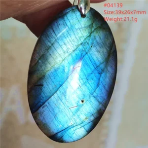Natural Blue Labradorite Bead Necklace, AAAAA - Image 13