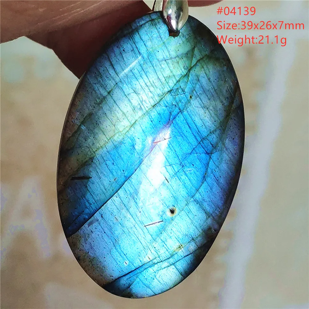 Natural Blue Labradorite Bead Necklace, AAAAA