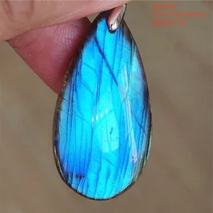 Natural Blue Labradorite Bead Pendant Necklace - Image 65