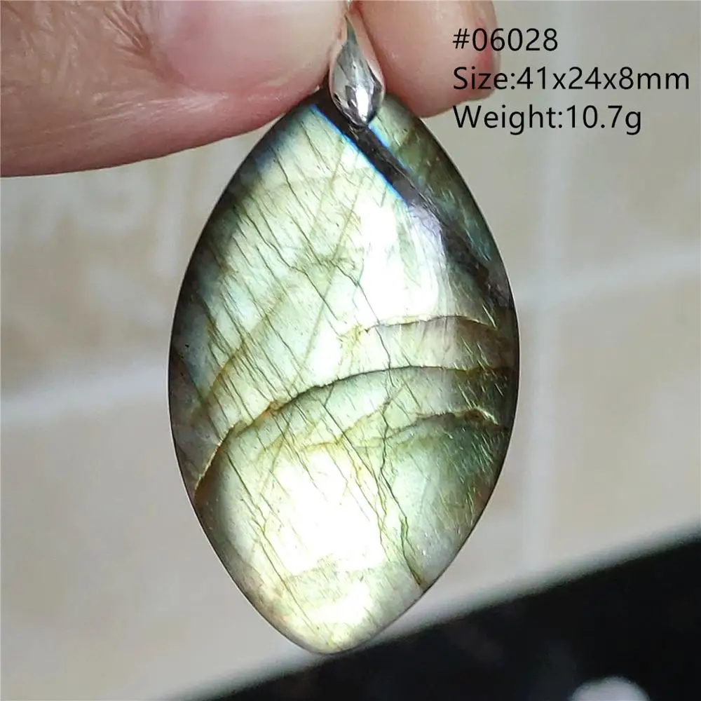 Natural Blue Labradorite Bead Necklace, AAAAA