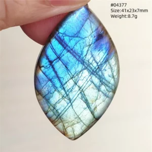 Natural Blue Labradorite Bead Pendant Necklace - Image 12