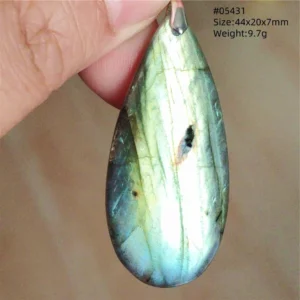 Natural Blue Labradorite Bead Pendant Necklace - Image 7