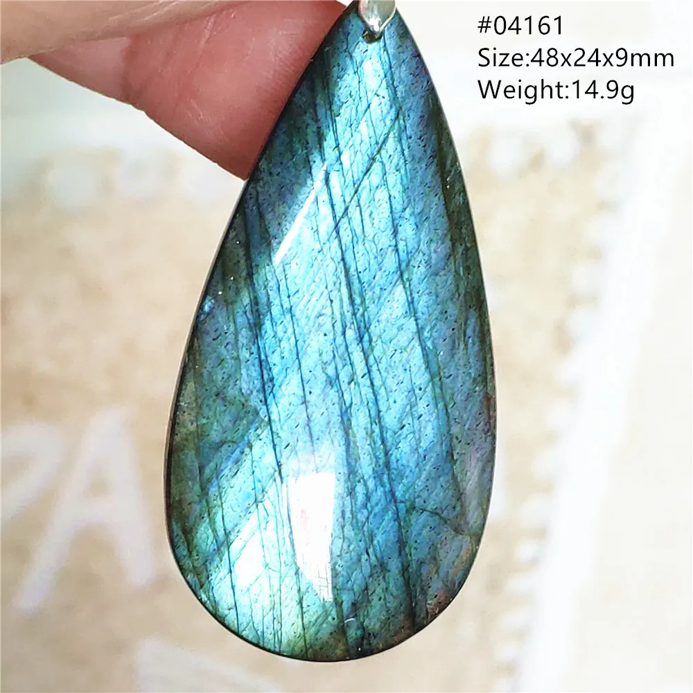 Natural Blue Labradorite Bead Necklace, AAAAA