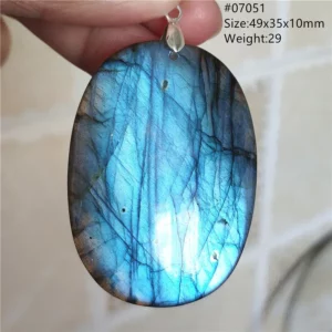 Natural Blue Labradorite Bead Necklace, AAAAA - Image 11