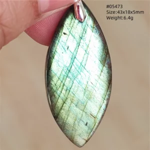 Natural Blue Labradorite Bead Pendant Necklace - Image 72